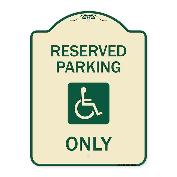 Signmission W/ NY Compliance Reserved Parking W/ Access Icon Heavy-Gauge Aluminum Sign, 24" x 18", TG-1824-22698 A-DES-TG-1824-22698 - main